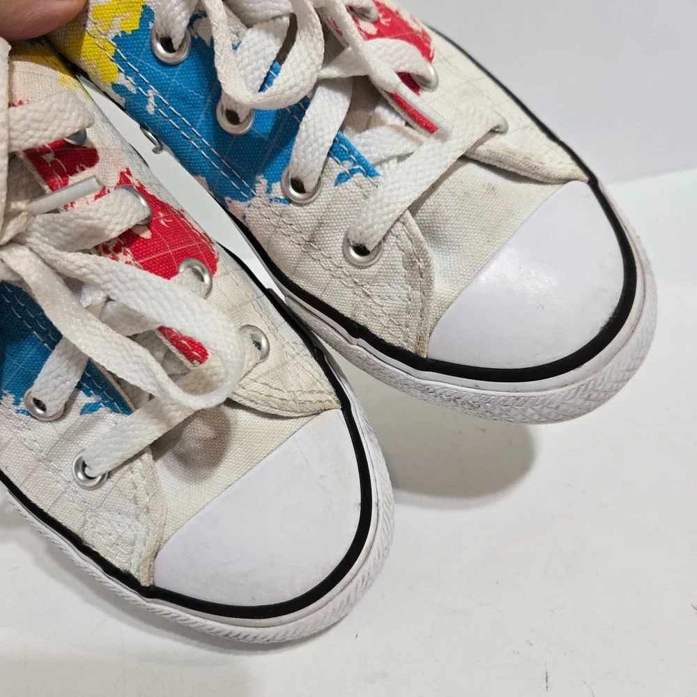 Converse All Stars‎ Youth Size 1 / 32 World Map sneakers Geography Travel Canvas